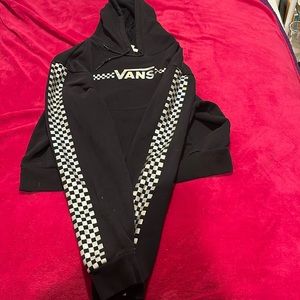 cropped iridescence checkered vans hoodie
